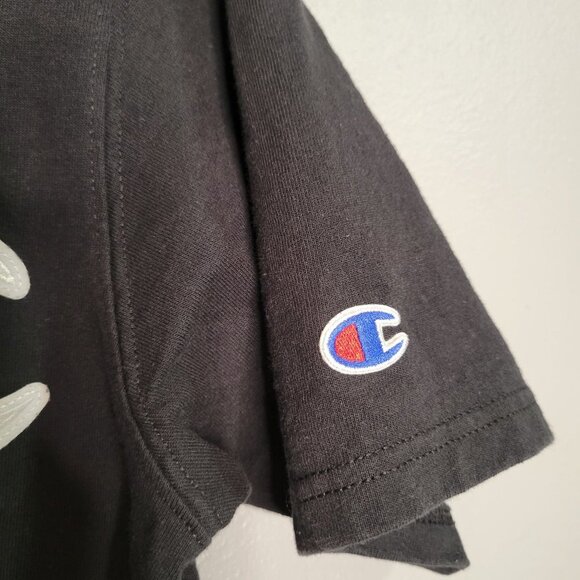 Vintage Champion Embroidered Big Logo Men's Medium Black - Picture 4 of 6